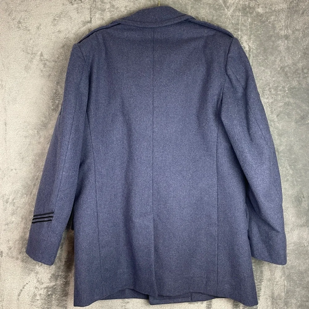 Heavy Blue Wool Citadel Reefer Pea Coat by Weintraub 42L Waterbury‎ Buttons